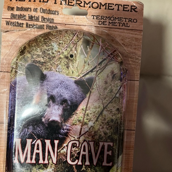 Man Cave Bear Metal Thermometer FIRM NO OFFER - Picture 7 of 15
